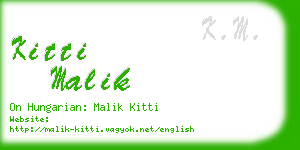 kitti malik business card
